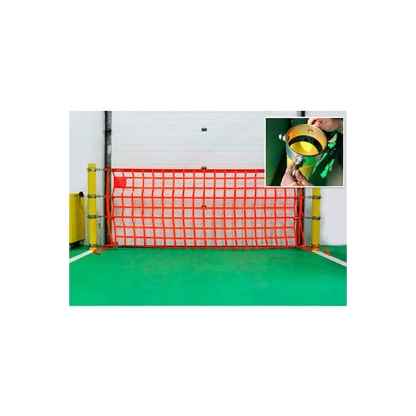 National Tool Grinding US Netting Bollard Safety Net, 4'L x 8'W Net, Fits 3-1/2in-4-1/2in Dia. Bollard, BRSN-48-5 - main